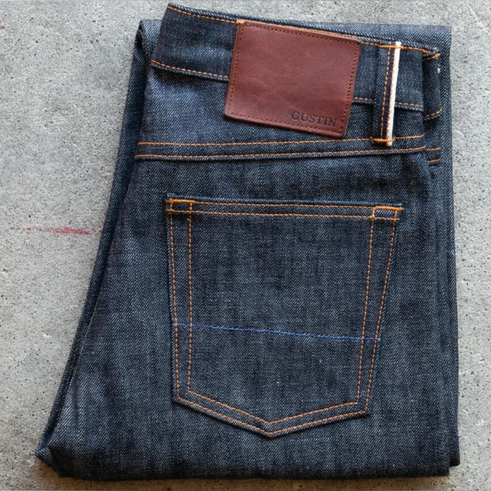 Gustin deep blue indigo #75 Okayama selvedge denim